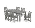 POLYWOOD Chippendale Arm Chair 7-Piece Parsons Dining Set in Slate Grey