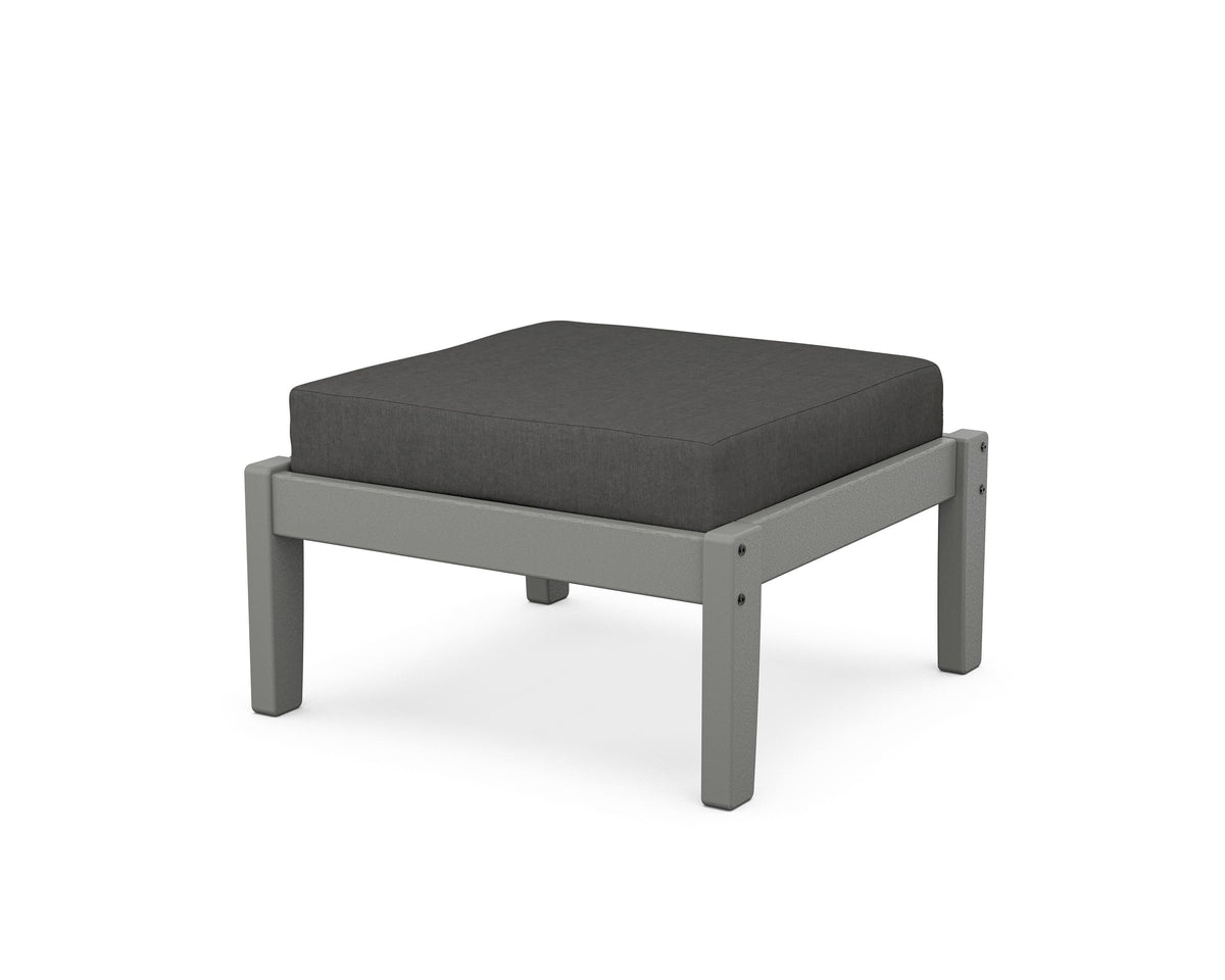 POLYWOOD Deep Seating Ottoman in Slate Grey / Spectrum Carbon