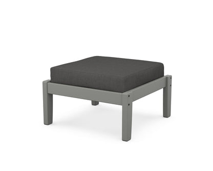 POLYWOOD Deep Seating Ottoman in Slate Grey / Spectrum Carbon