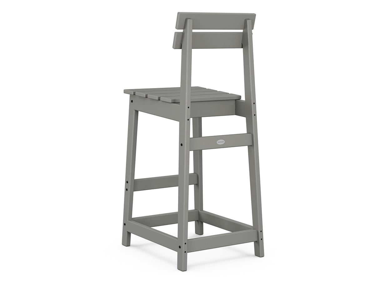 Alternate view of the POLYWOOD Modern Studio Plaza Bar Chair in Slate Grey (2)