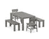 POLYWOOD Modern Studio Urban Chair 5-Piece Parsons Dining Set with Benches - 34" x 64" Table in Slate Grey