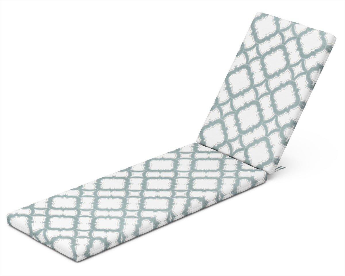 POLYWOOD Chaise Cushion in Trellis Glacier Spa