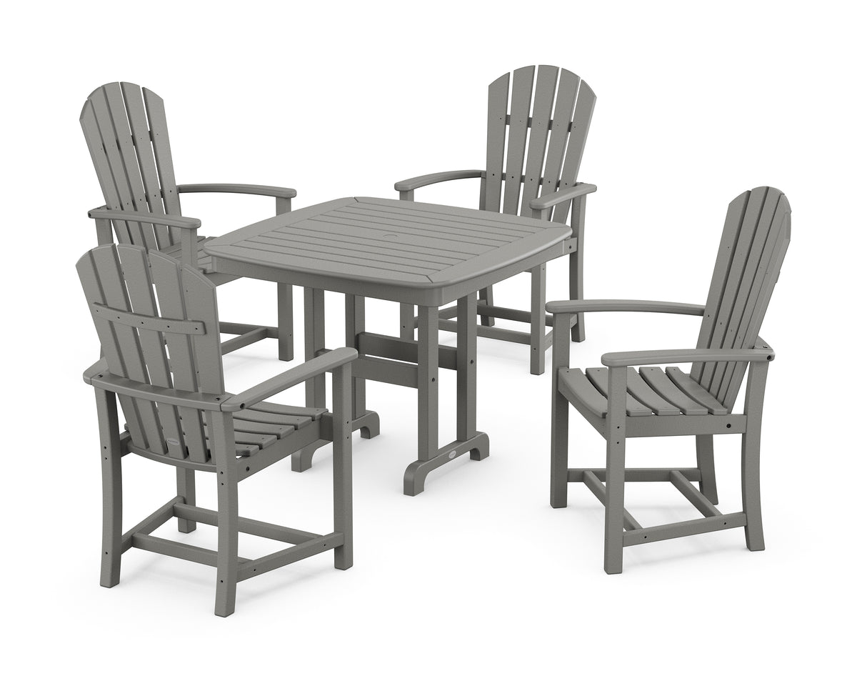 POLYWOOD Palm Coast 5-Piece Dining Set in Slate Grey