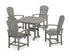 POLYWOOD Palm Coast 5-Piece Dining Set in Slate Grey