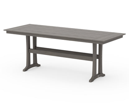 POLYWOOD Farmhouse Trestle 38" x 96" Counter Table in Driftwood