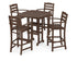 POLYWOOD La Casa Café 5-Piece Bar Set in Mahogany