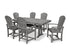 POLYWOOD Palm Coast 7-Piece Dining Set with Trestle Legs in Slate Grey