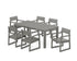 POLYWOOD EDGE Arm Chair 7-Piece Parsons Dining Set in Slate Grey
