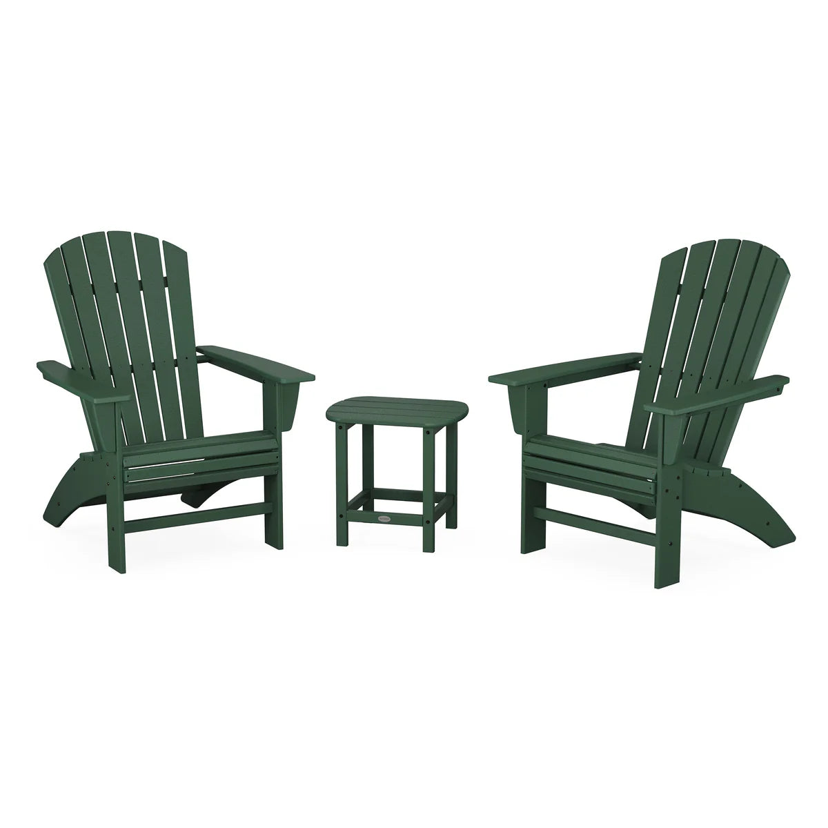 Polywood Nautical 3-Piece Curveback Adirondack Set
