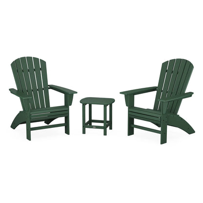 Polywood Nautical 3-Piece Curveback Adirondack Set