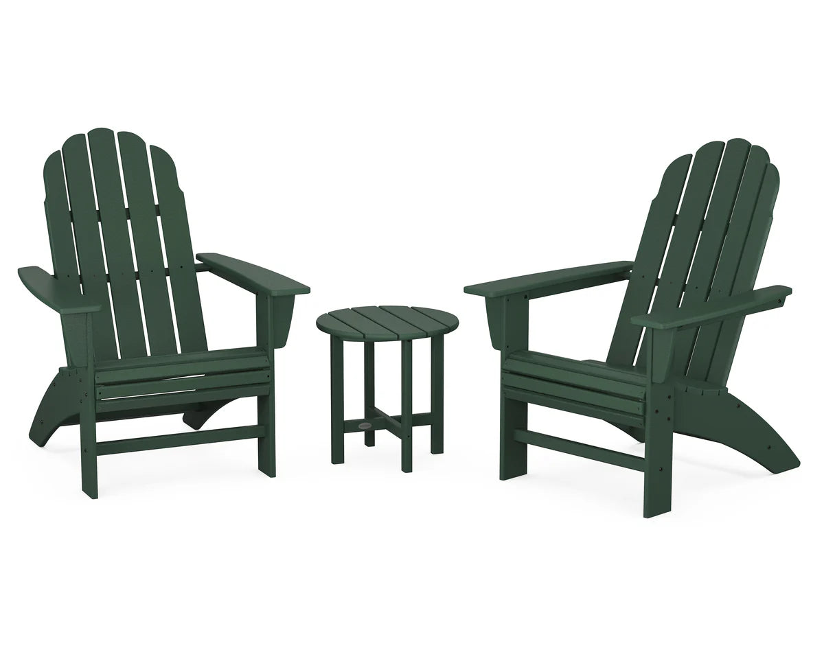 POLYWOOD Vineyard 3-Piece Curveback Adirondack Set