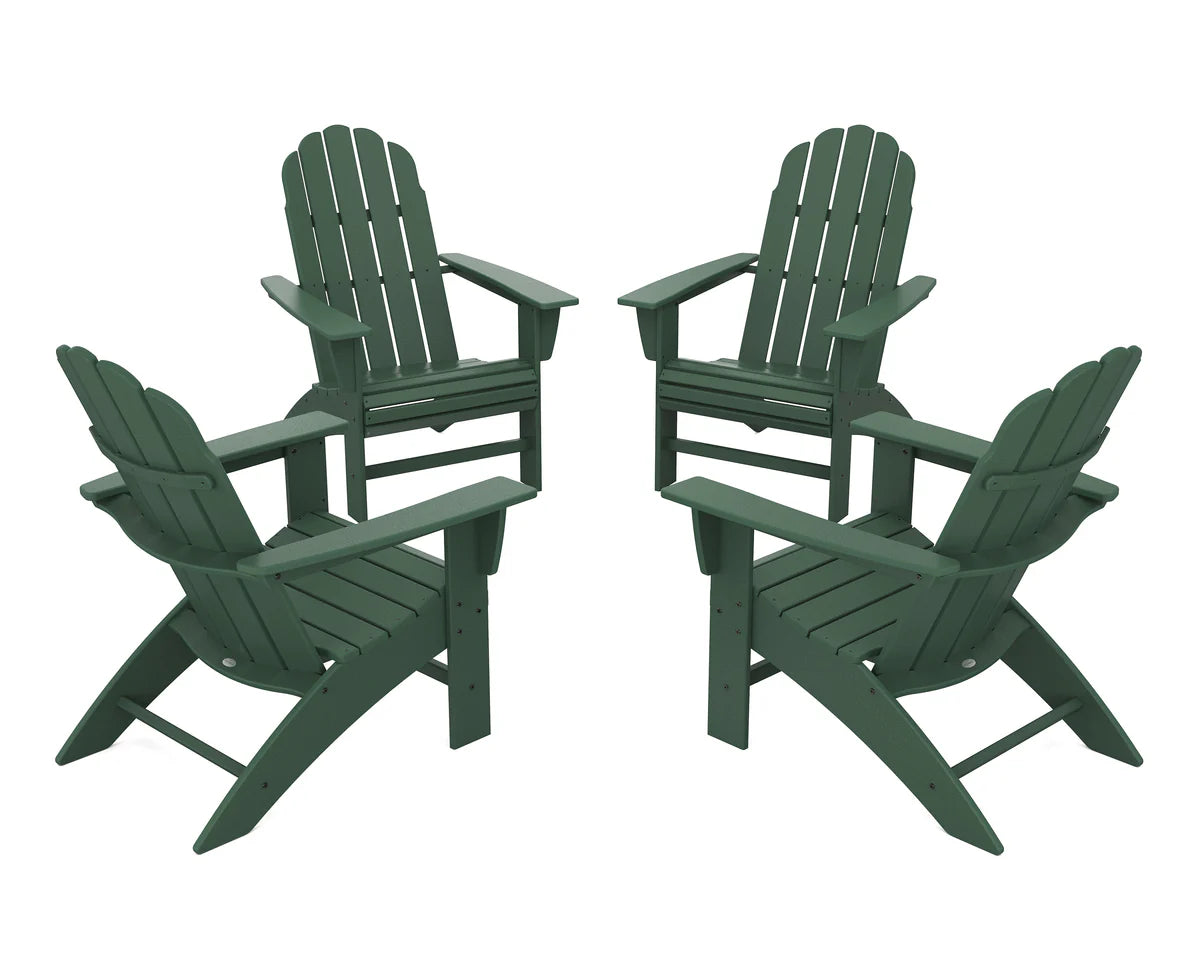 POLYWOOD 4-Piece Vineyard Curveback Adirondack Chair Conversation Set