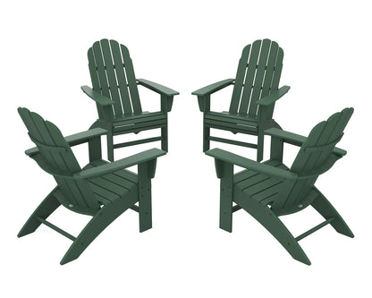 POLYWOOD 4-Piece Vineyard Curveback Adirondack Chair Conversation Set