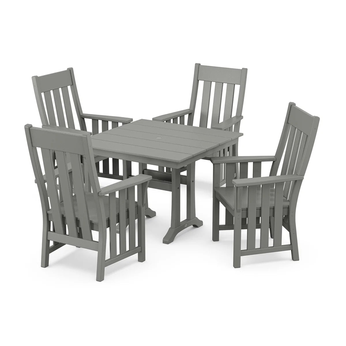 POLYWOOD Acadia 5-Piece Farmhouse Dining Set with Trestle Legs