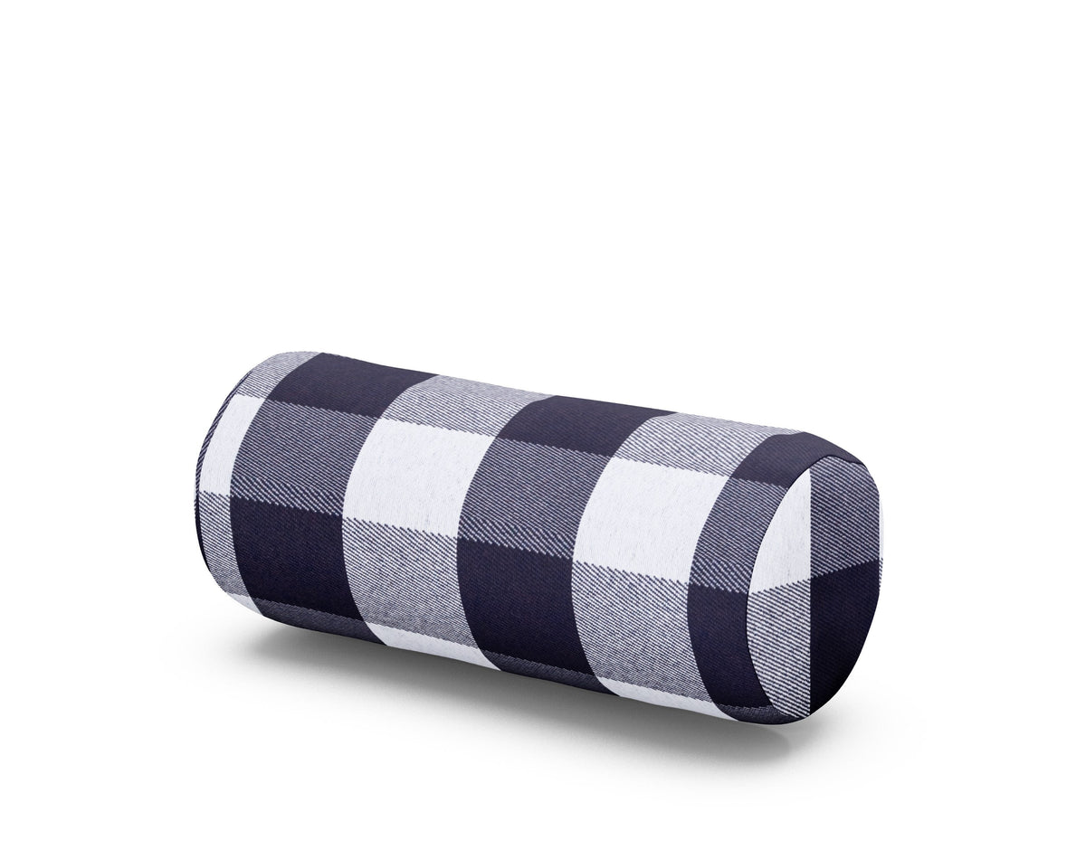POLYWOOD Headrest Pillow - Two Strap in Buffalo Plaid Navy