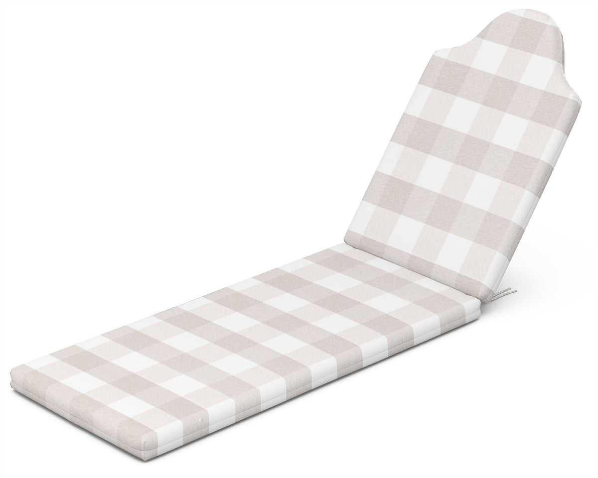 POLYWOOD Chaise Cushion in Buffalo Plaid Dune Burlap