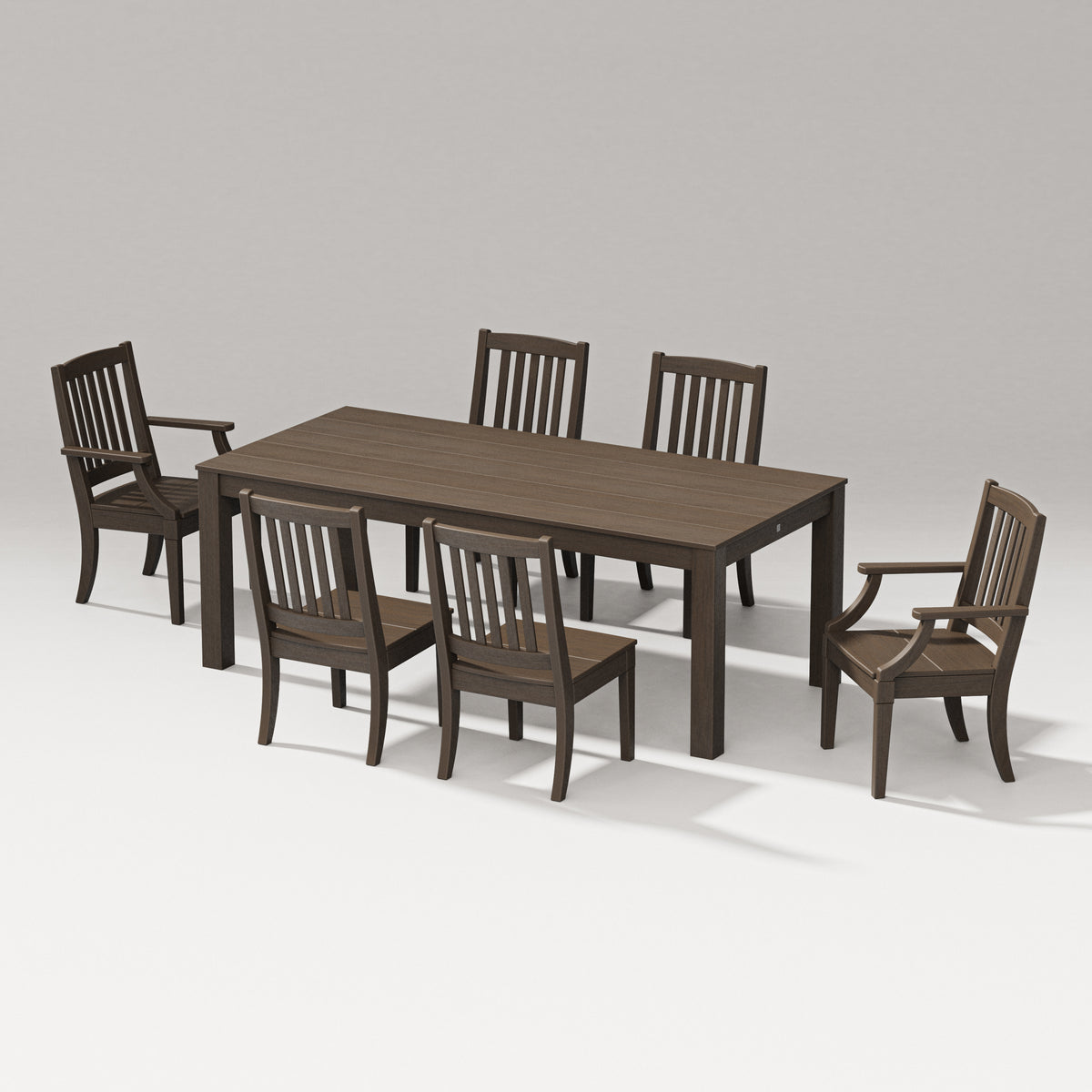 POLYWOOD Estate 7-Piece Parsons Table Dining Set in Kona
