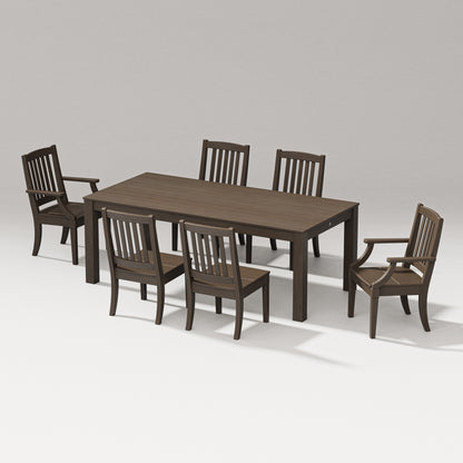 POLYWOOD Estate 7-Piece Parsons Table Dining Set in Kona