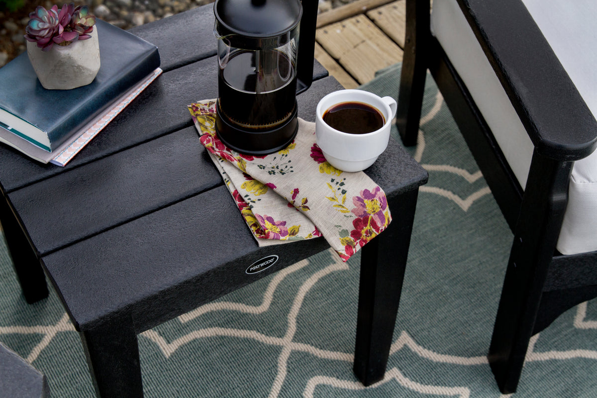 Second detail photo of the POLYWOOD Newport 18" End Table in Black