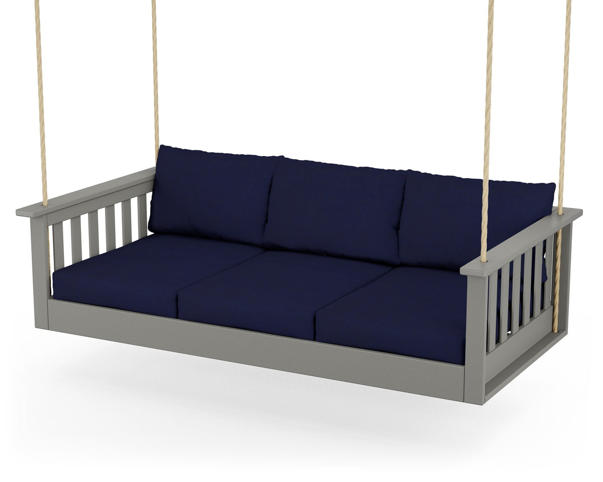 POLYWOOD Vineyard Daybed Swing in Slate Grey / Navy