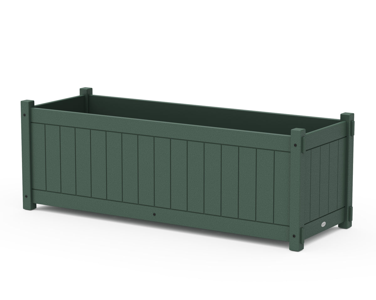 POLYWOOD Vineyard Large Rectangle Triple Planter Box in Green