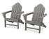 POLYWOOD Long Island Adirondack 2-Piece Set in Slate Grey
