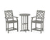 POLYWOOD Chinoiserie 3-Piece Farmhouse Bistro Counter Set in Slate Grey