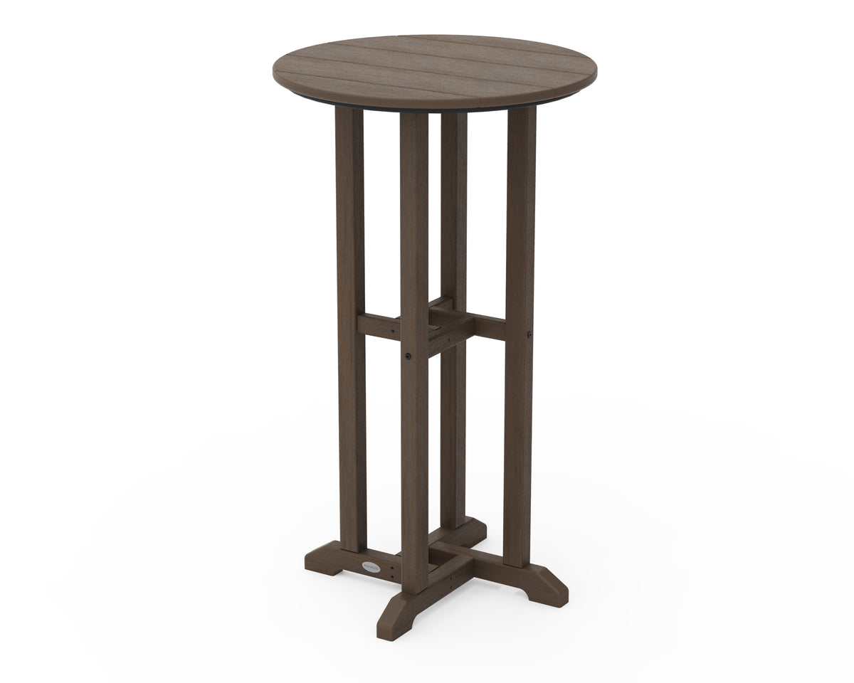POLYWOOD 24" Round Farmhouse Bar Bistro Table in Kona
