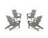 POLYWOOD 4-Piece Modern Studio Adirondack Chair Conversation Set in Slate Grey