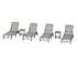 POLYWOOD Cottage 6-Piece Chaise Set in Slate Grey