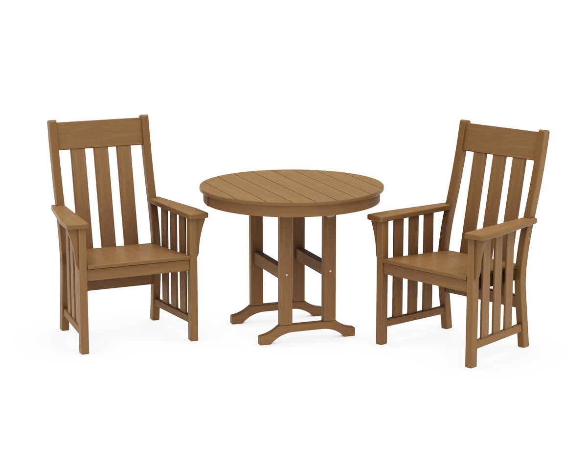POLYWOOD Acadia 3-Piece Farmhouse Dining Set in Natural