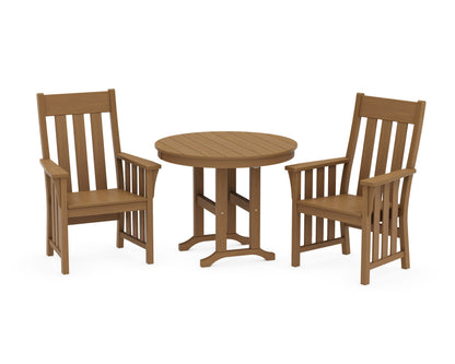 POLYWOOD Acadia 3-Piece Farmhouse Dining Set in Natural