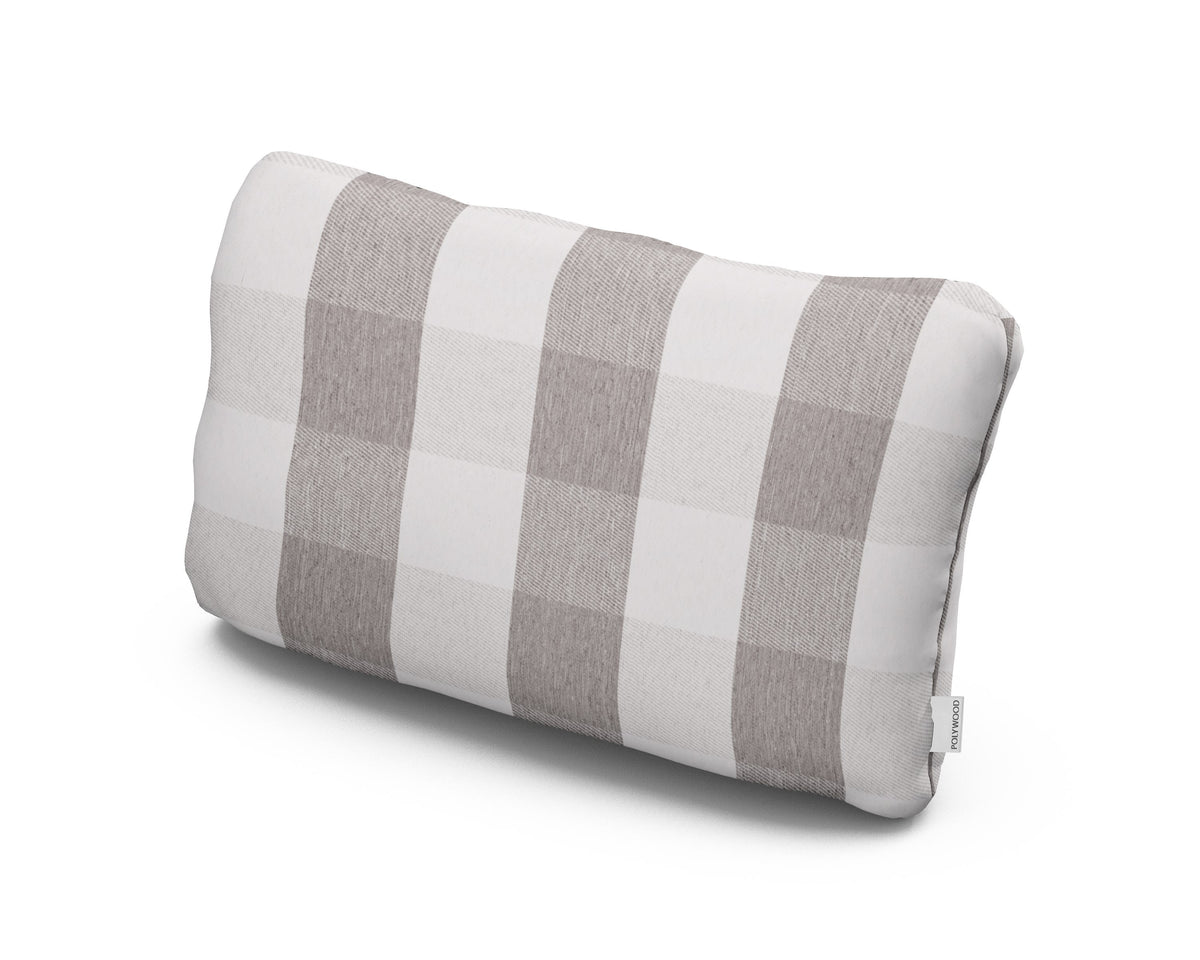 POLYWOOD Outdoor Lumbar Pillow in Buffalo Plaid Grey Mist