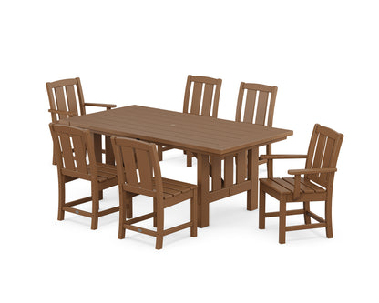 POLYWOOD Mission 7-Piece Dining Set with Mission Table in Teak