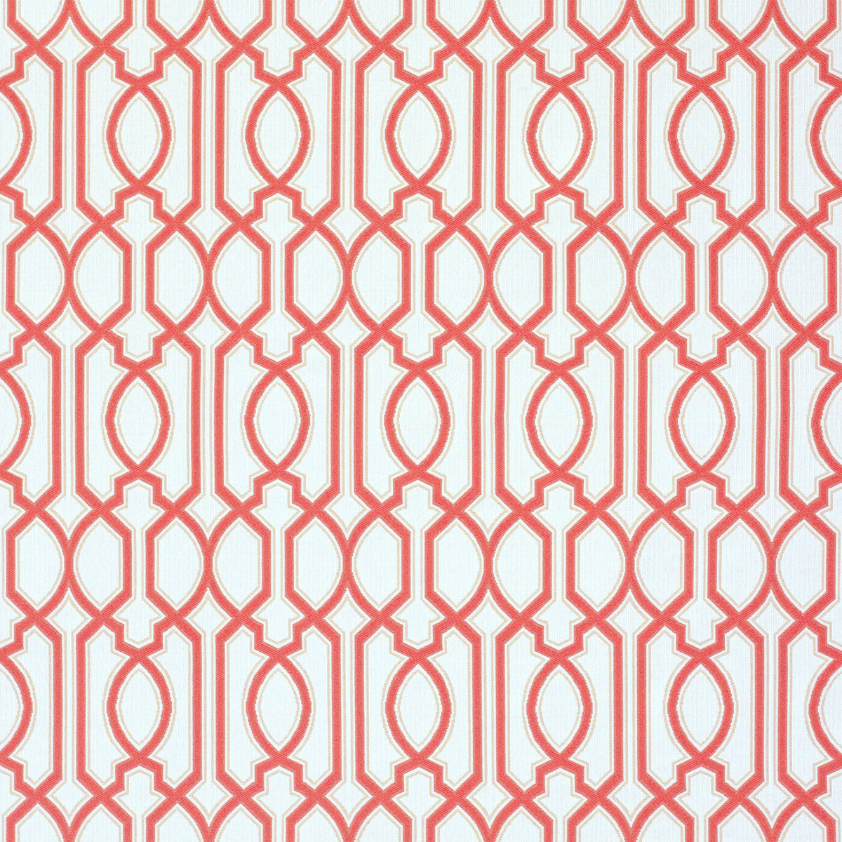 POLYWOOD Seat Cushion - 17.25"D x 22"W x 2.5"H in Chelsey Trellis Coral