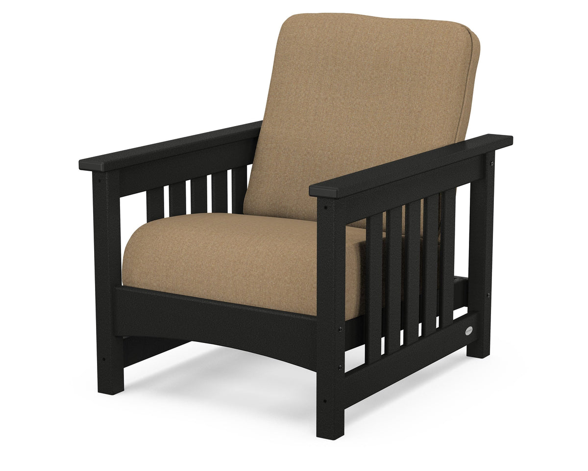 POLYWOOD Club Mission Chair in Black / Sesame