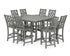 POLYWOOD Country Living Wovendale 9-Piece Square Farmhouse Bar Set with Trestle Legs in Slate Grey