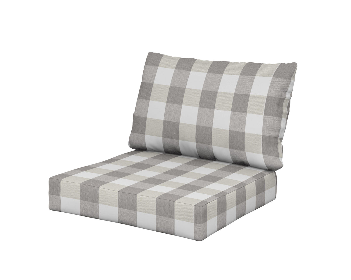 POLYWOOD Modular Cushion in Buffalo Plaid Grey Mist