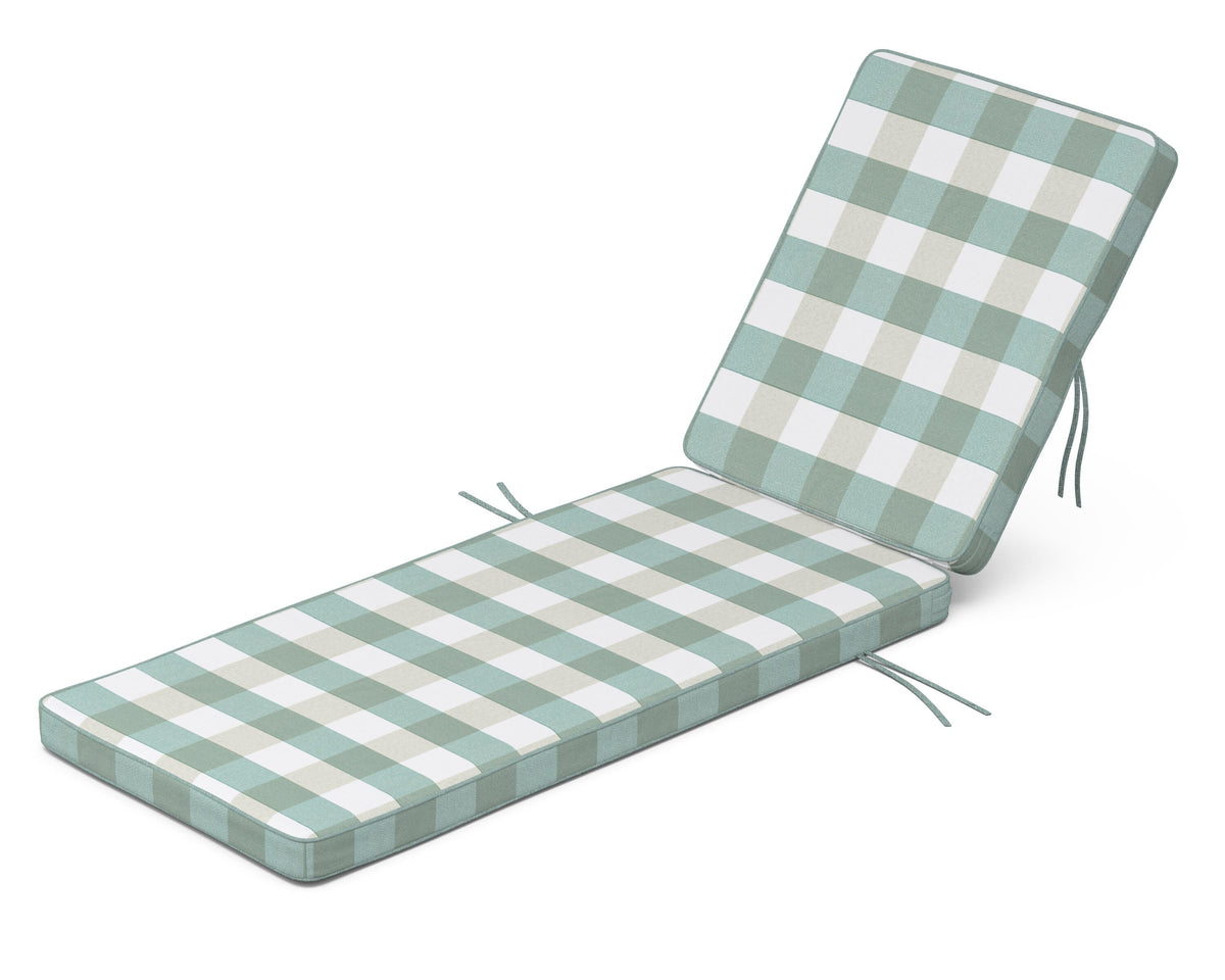 POLYWOOD Acadia Chaise Cushion in Buffalo Plaid Glacier Spa