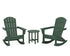 POLYWOOD Nautical 3-Piece Adirondack Rocking Chair Set in Green