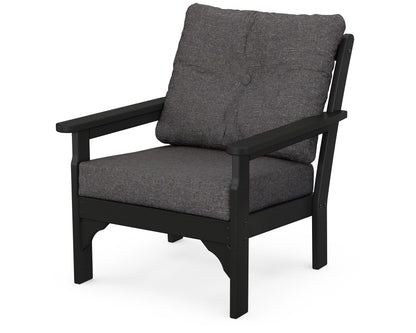 POLYWOOD Vineyard Deep Seating Chair in Black / Ash Charcoal