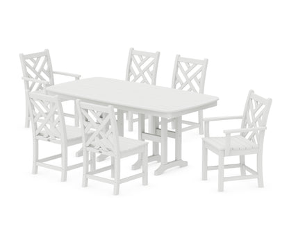 POLYWOOD Chippendale 7-Piece Dining Set in White