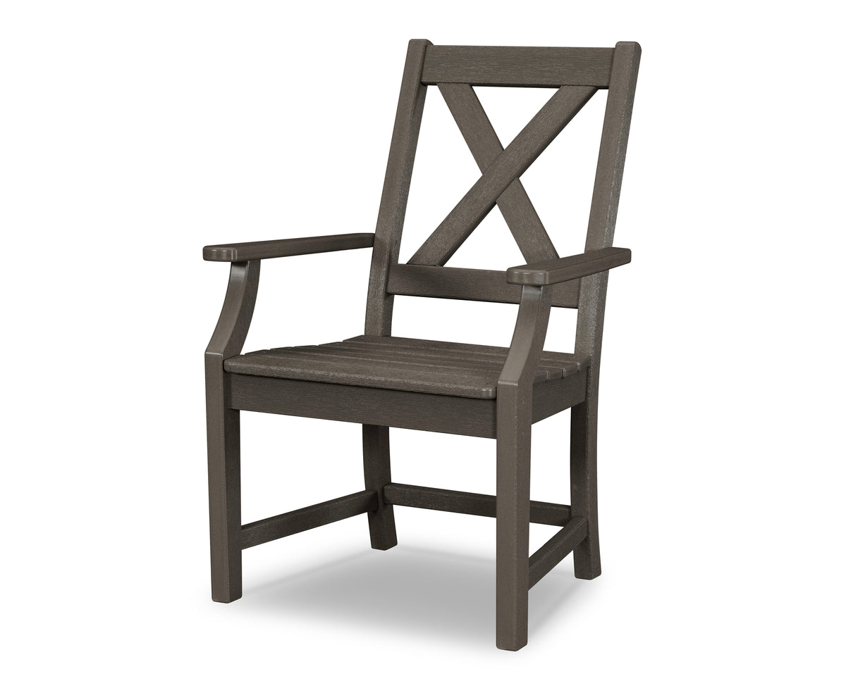 POLYWOOD Braxton Dining Arm Chair in Vintage Coffee
