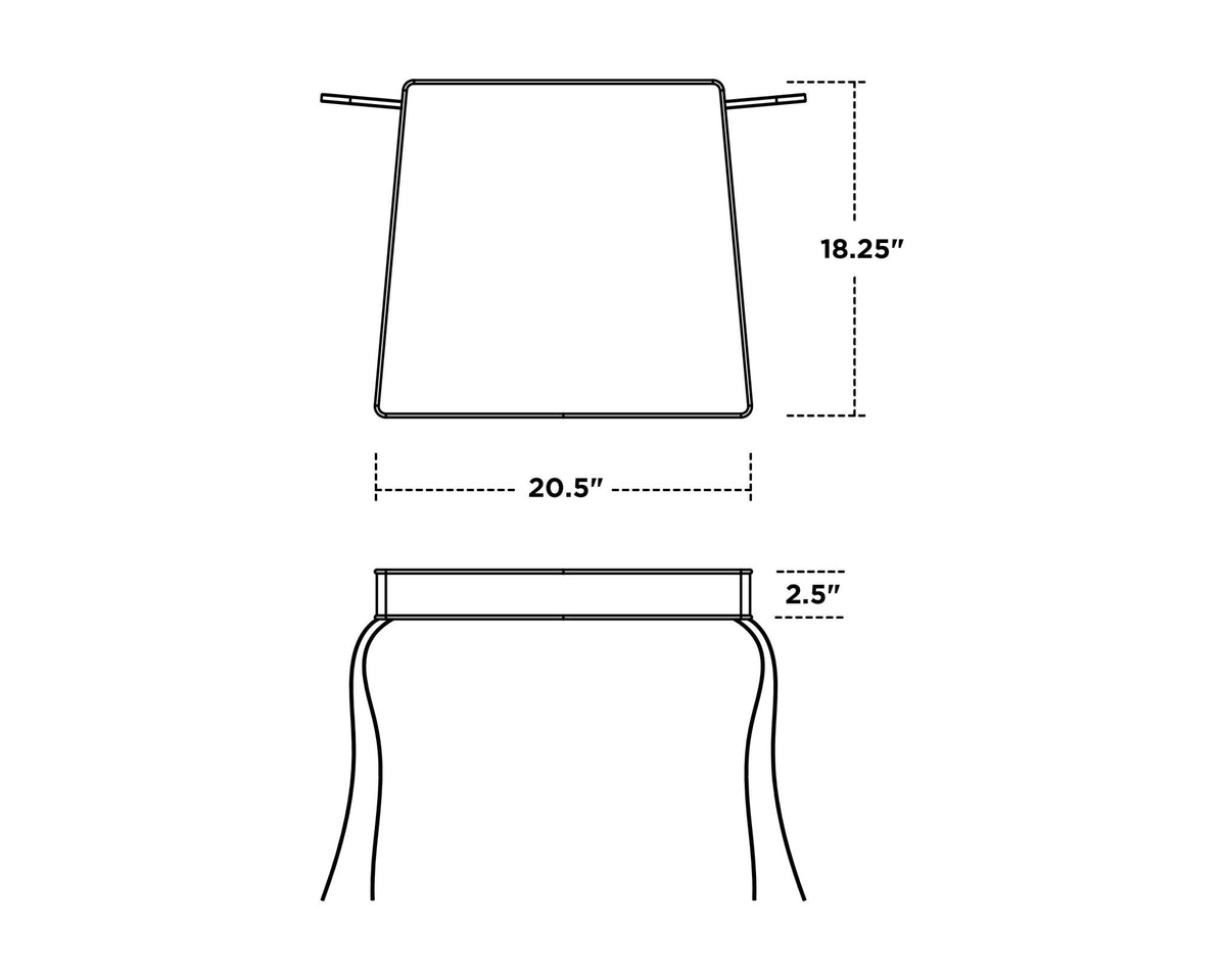 POLYWOOD Acadia Dining Arm Seat Cushion dimensions