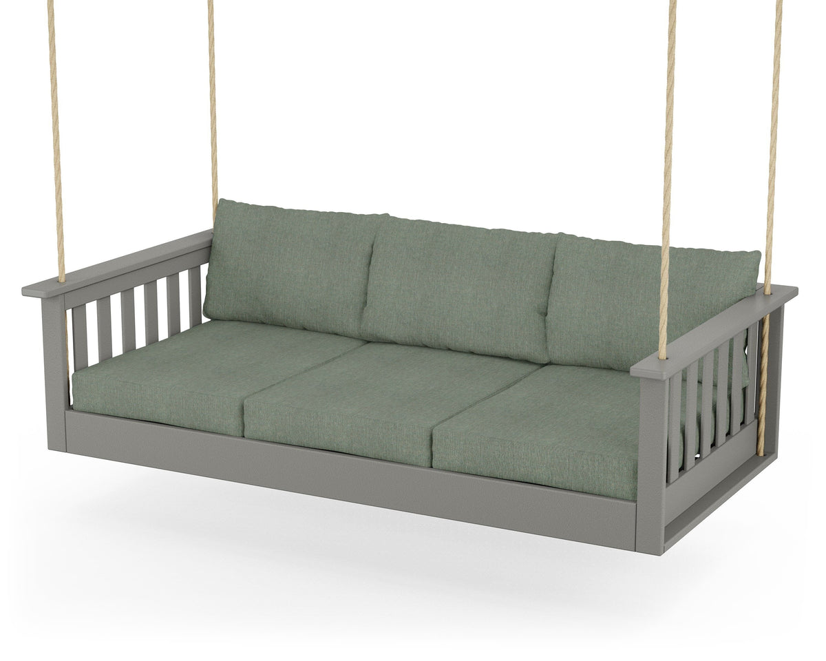 POLYWOOD Vineyard Daybed Swing in Slate Grey / Cast Sage