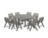 POLYWOOD Nautical Lowback 9-Piece Square Dining Set with Trestle Legs in Slate Grey