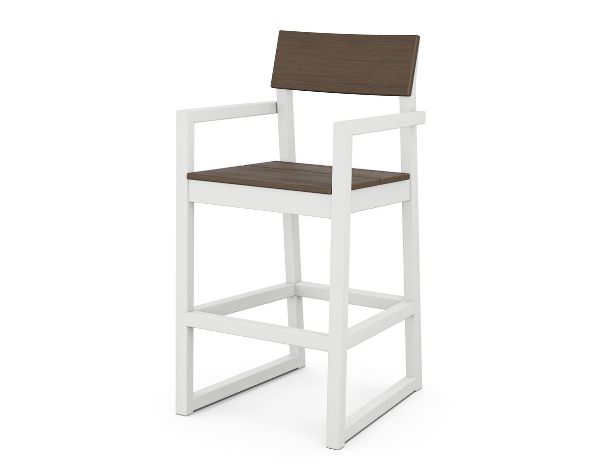 POLYWOOD EDGE Bar Arm Chair in White / Kona