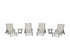 POLYWOOD Coastal Chaise 6-Piece Set with Wheels in Slate Grey / Birch