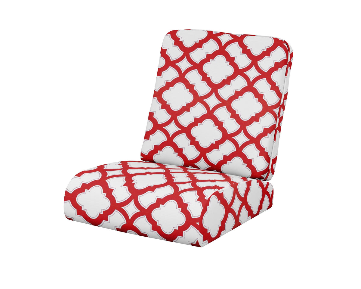 POLYWOOD Club Seat/Back Cushion in Trellis Crimson