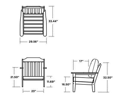POLYWOOD Cottage Deep Seating Chair dimensions